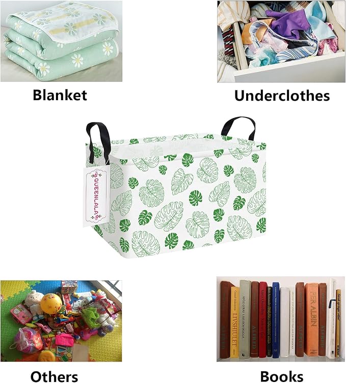 QUEENLALA Rectangular Laundry Hamper/Foldable Nursery Laundry Basket - Image 3