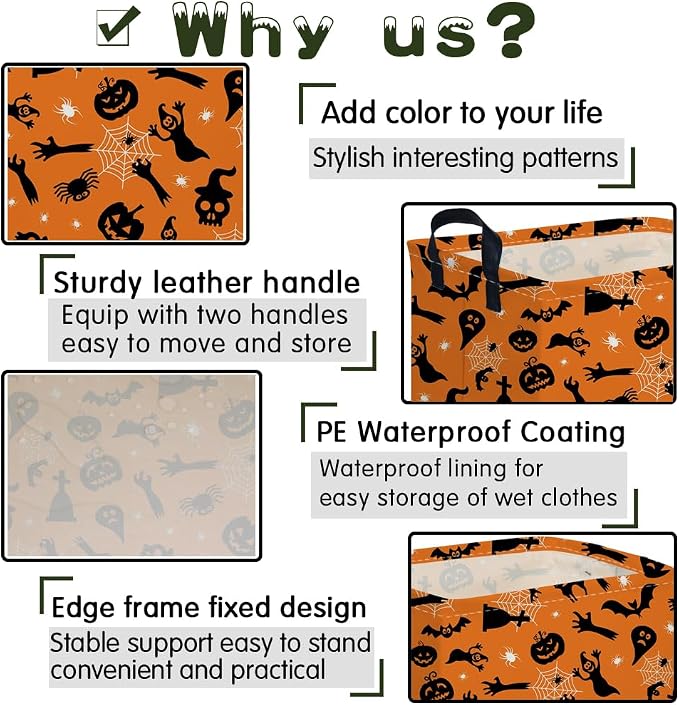 Rectangular Halloween Basket, Trick or Treat Basket - Image 6