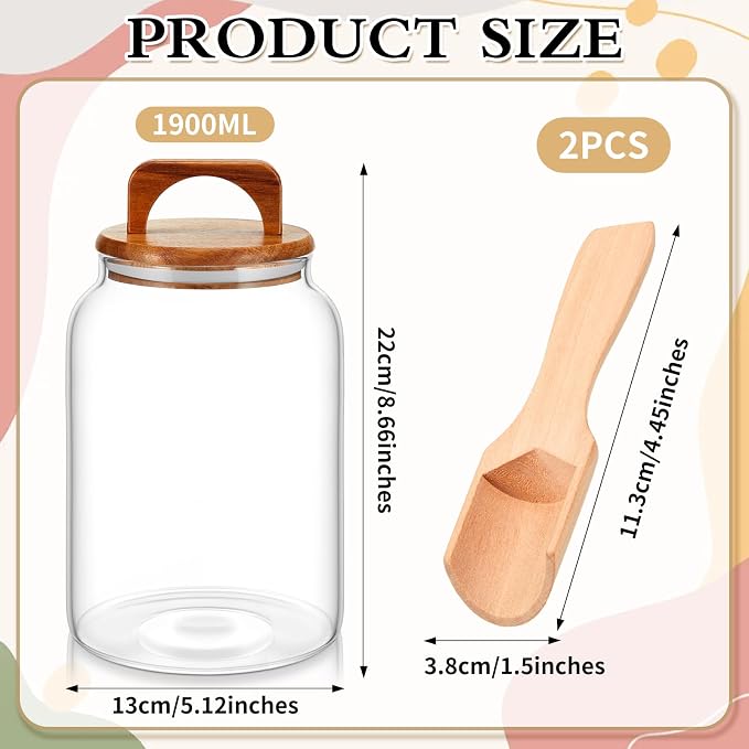 4 Pcs 64oz Glass Laundry Storage Containers - Image 3