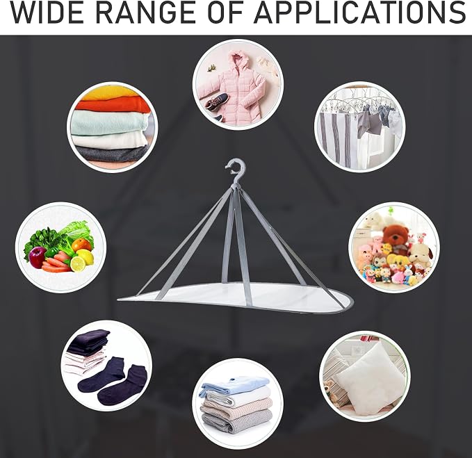 1 Tier Folding Mesh Clothes Drying Rack - Image 4