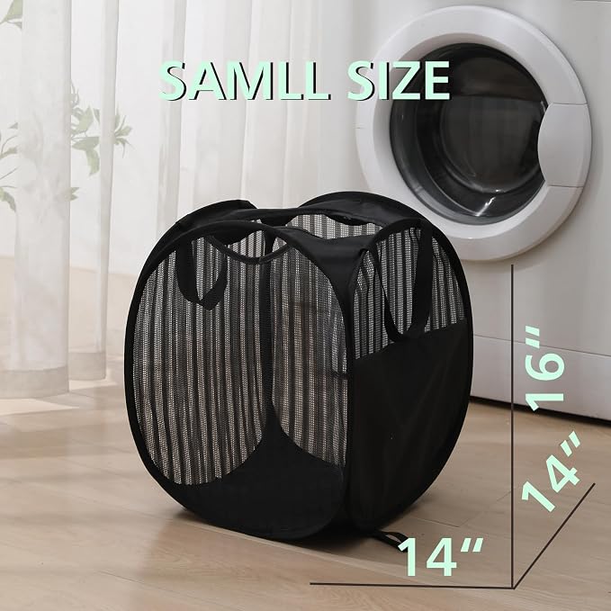Solidly Handy Laundry Mesh Popup Hamper, Foldable Lightweight Pop up Basket - Image 6