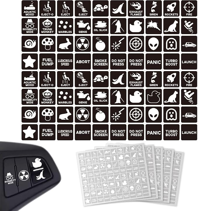 400 Pcs Car Switch Panel Stickers, 40 Designs Auto Switch ID Label Decals Fun by GOMAKERER