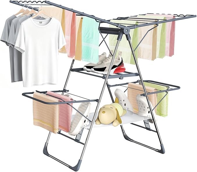 Clothes Drying Rack Foldable 2-Level Laundry Racks by Unknown