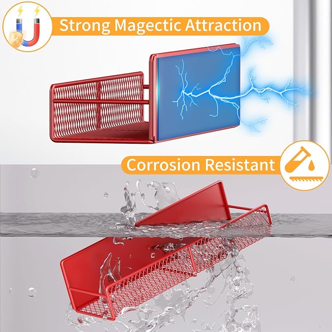 Magnetic Spice Rack for Refrigerator, 4 Pack 100% Metal Strong Magnet Fridge - Image 4