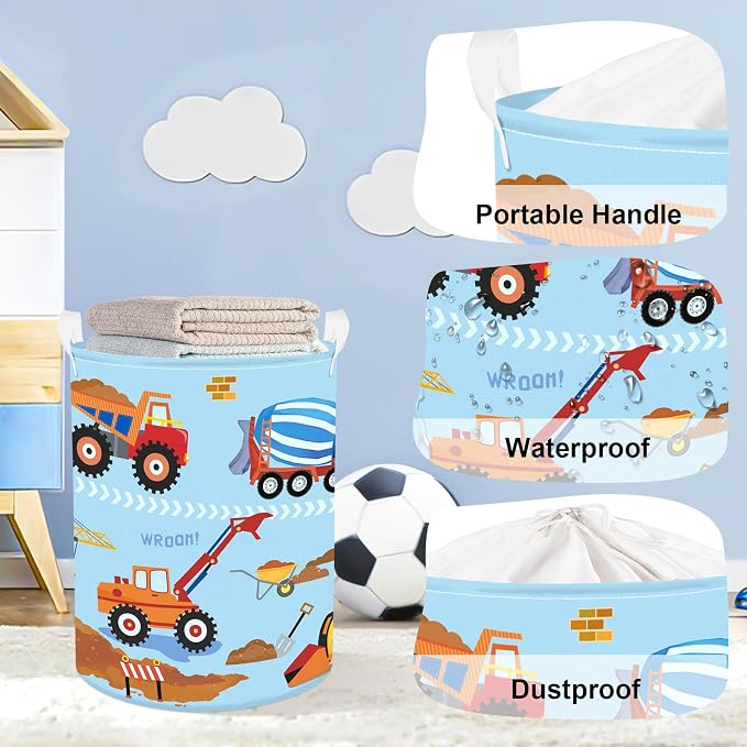 Construction Vehicle Baby Laundry Hamper Collapsible Clothes Kids Storage - Image 4