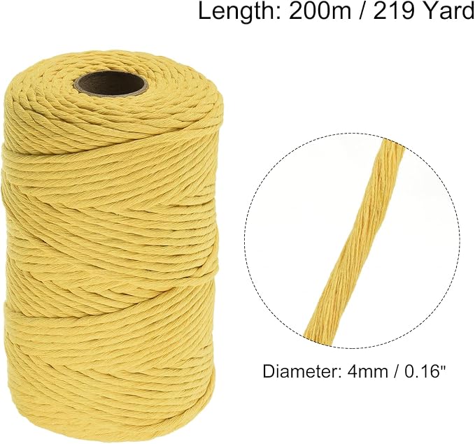 MECCANIXITY Cotton Rope Twisted Braided Twisted Single Strand Cord, Plant Hanger - Image 2