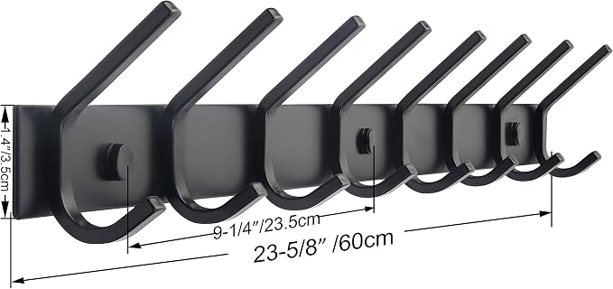 WEBI Coat Rack Wall Mounted, 24 Inch 8 Hooks - Image 2
