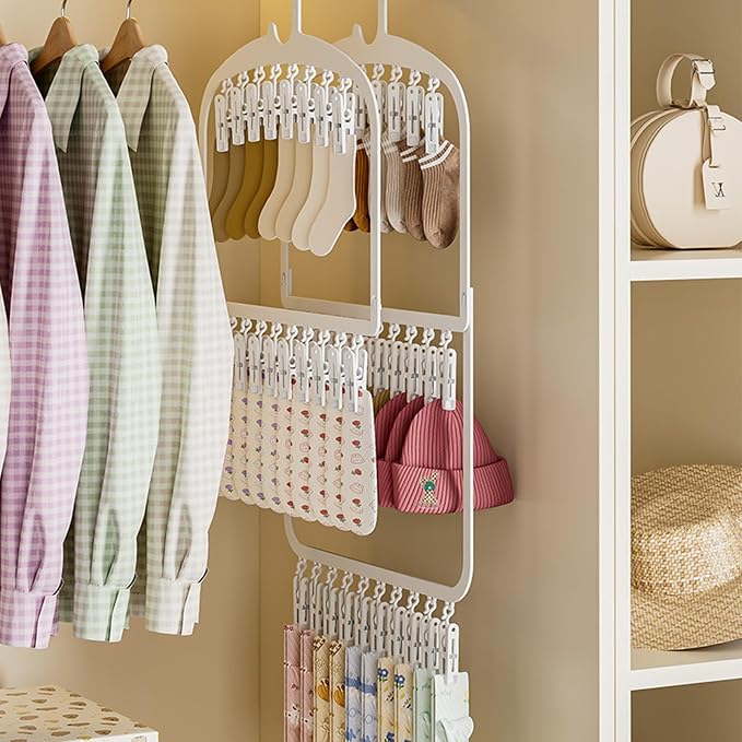 Heavy Duty Garment Hanger with Secure Grips Technology Foldable Multiple Hook - Image 2