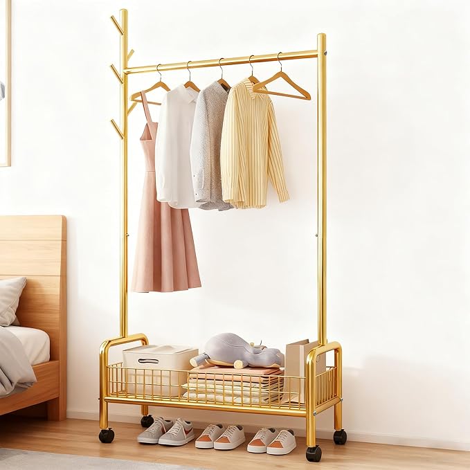 Clothes Rack with Storage Shelves, Heavy by Unknown