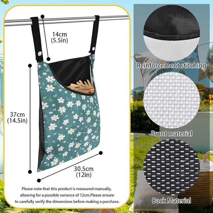 Clothes Pin Hanging Bag with Large Opening, Lightweight Hanging Laundry Bag - Image 6
