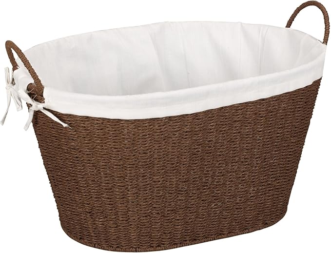 Household Essentials Paper Rope Woven Oval Laundry Basket by HouseholdEssentials