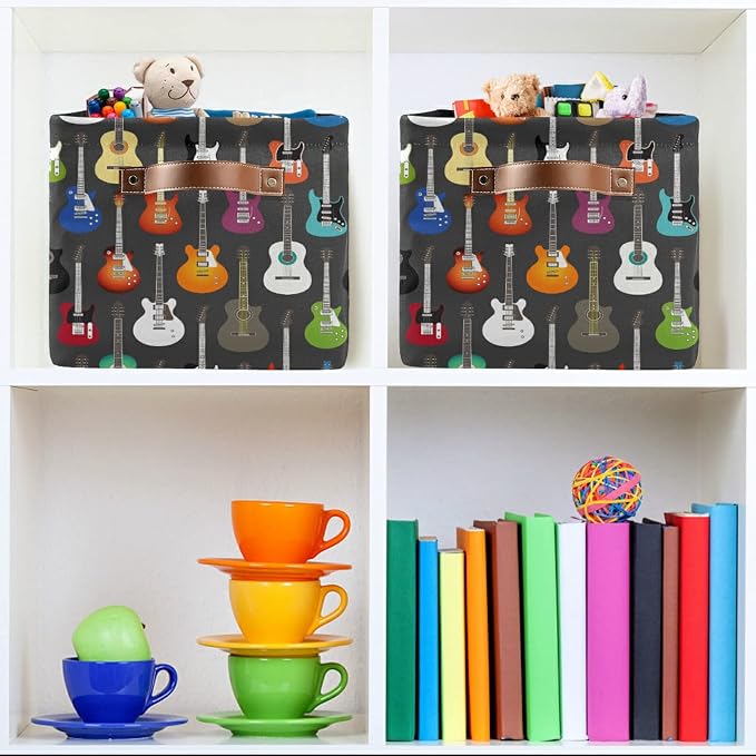 Modern Guitar Storage Basket Music Storage Box Bin Large Laundry Organizer - Image 6
