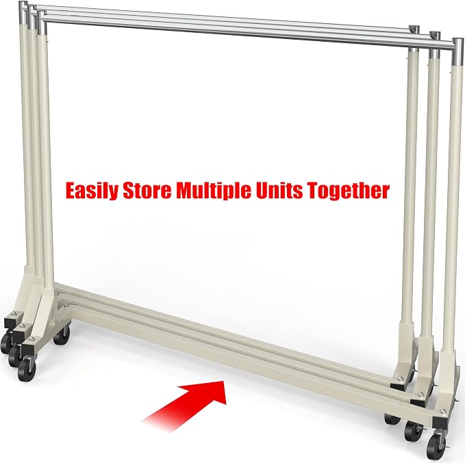 Simple Houseware Industrial Grade Z-Base Garment Rack, 500lb Load - Image 5