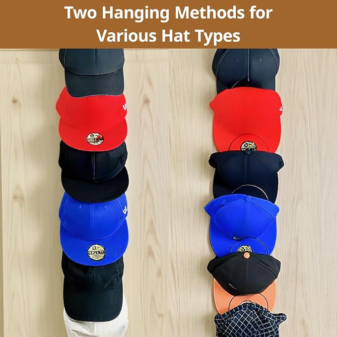 LINFIDITE 10 Pack Hat Rack Hanger Holder Organizer Closet Hanging Baseball Cap - Image 8