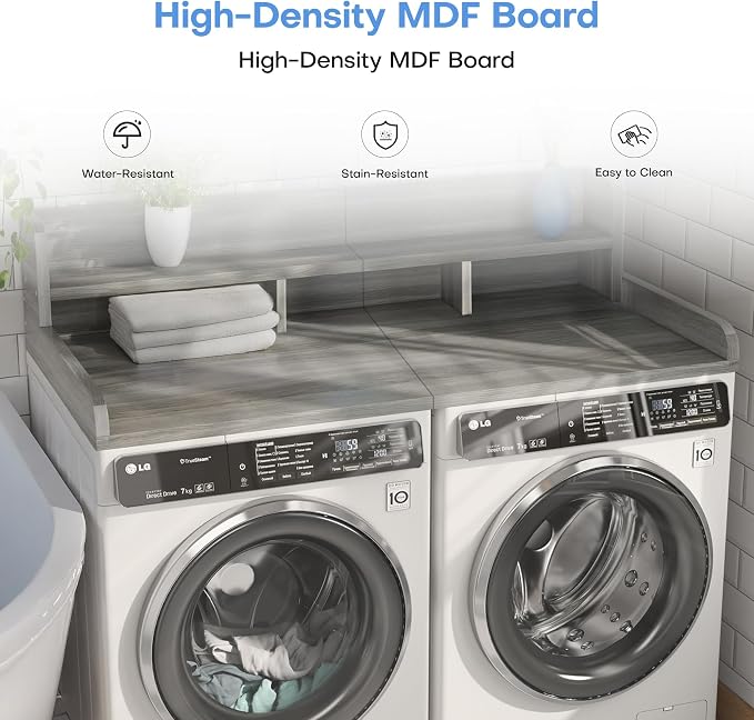 Washer Dryer Countertop with Shelf, Washer and Dryer Covers - Image 3