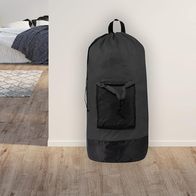 Laundry Bag Backpack with Shoulder Straps and Mesh Pocket Laundry Backpack - Image 5