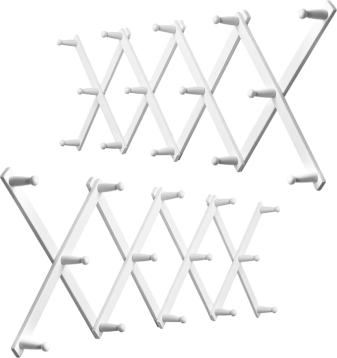 WEBI Accordion Wall Hanger, Expandable Wooden Hat Rack by WEBI