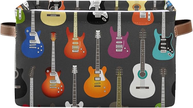 Modern Guitar Storage Basket Music Storage Box Bin Large Laundry Organizer by DJYQBFA
