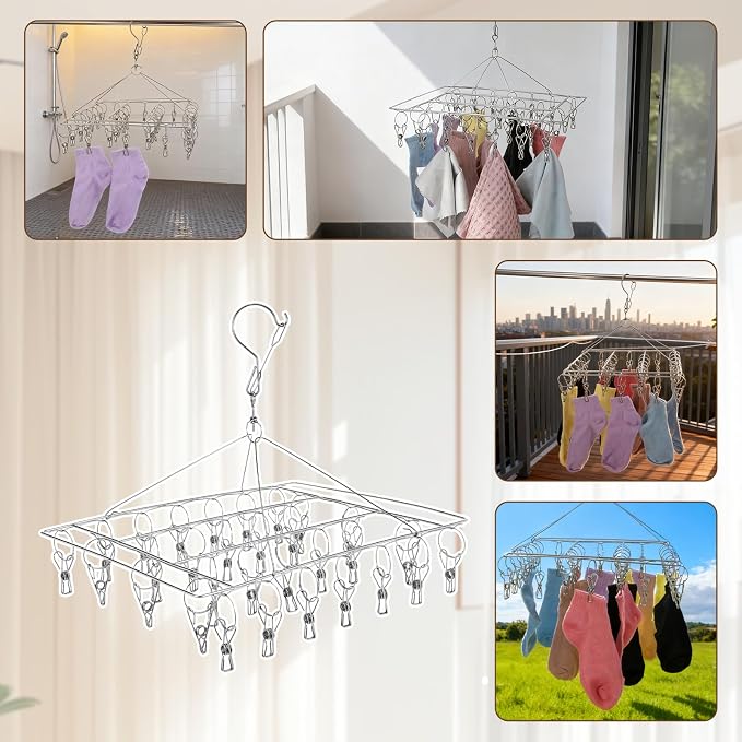 6 PCS Stainless Steel Hanging Drying Rack - Image 7