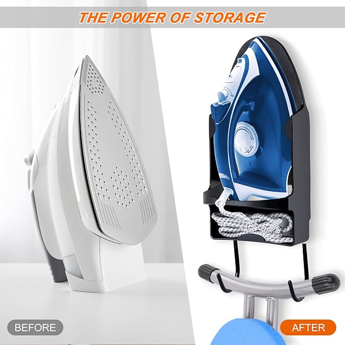 Wall Mount Steam Iron Holder Ironing Board Hanger Household Laundry Wall Mount - Image 3
