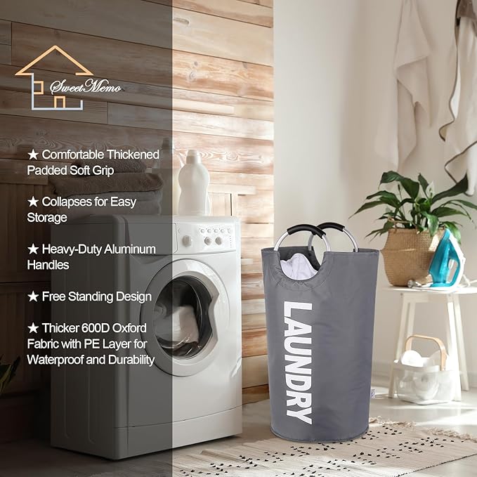 Large Laundry Hamper Bag 95L，Tall Laundry Basket - Image 3