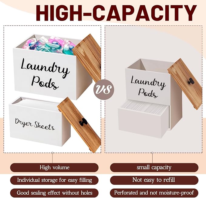 Dandat 3 Pcs Dryer Sheet Holder Laundry Pod Holder Scent Booster Container Set - Image 3