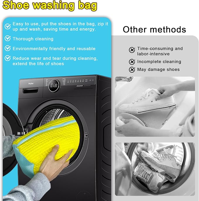 Shoe Washing Machine Bag, 2 Pack – Laundry Shoe Bag - Image 7