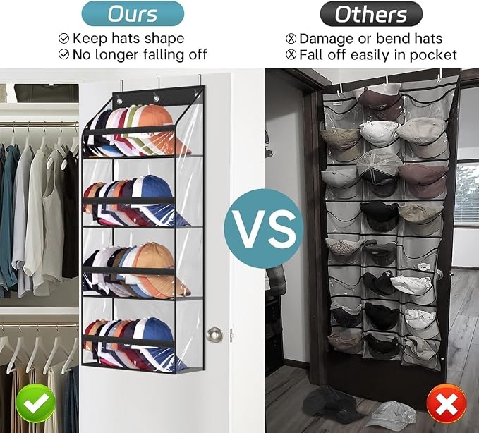 AOODA Clear Over the Door Hat Racks - Image 2