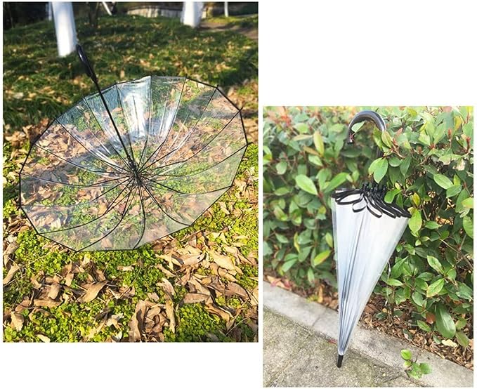 47inch Golf Umbrella Windproof Transparent Stick Umbrella Classic J Handle - Image 5