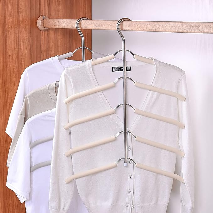 Blouse Tree Hangers Multi-Layer Clothes Hangers 3 Pack 5 in 1 Non Slip Space - Image 2
