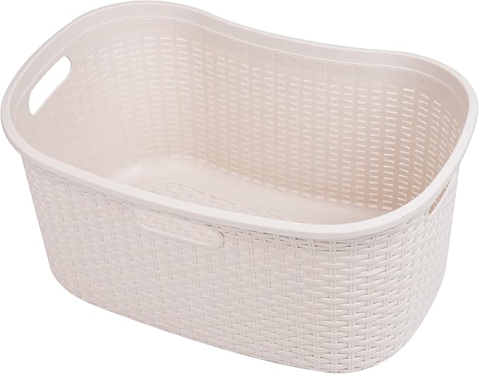 Mind Reader 40L Laundry Basket, Clothes Hamper, Premium Wicker Design - Image 6
