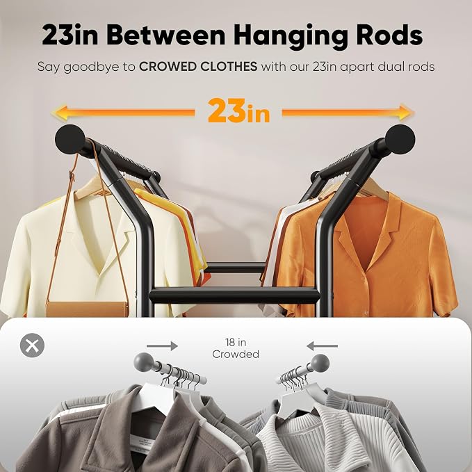 HOKEEPER Heavy Duty Clothes Rack Load 635 LBS, Clothing Rack - Image 6