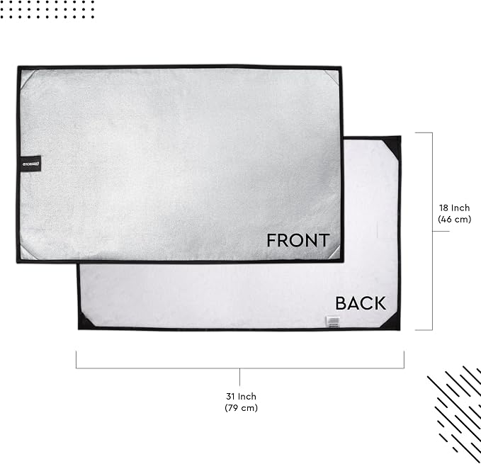 Portable Magnetic Ironing Mat by Encasa XO Silver Reflective Quilted Heat - Image 2