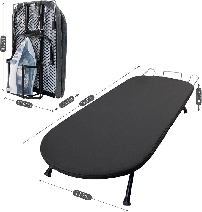 Table Top Ironing Board with Iron Holder and Wall Mount, Foldable Mine Iron - Image 2