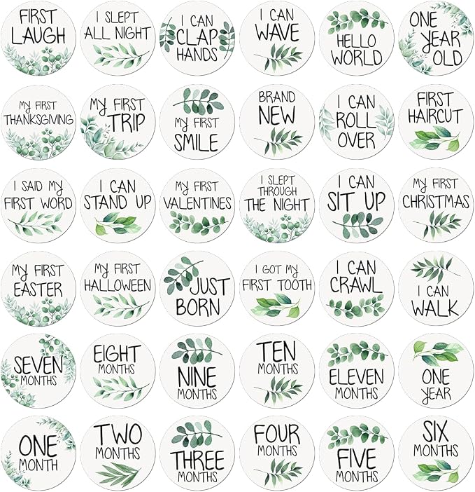 Pack 100 Pcs Newborn Baby Monthly Stickers by rabowa