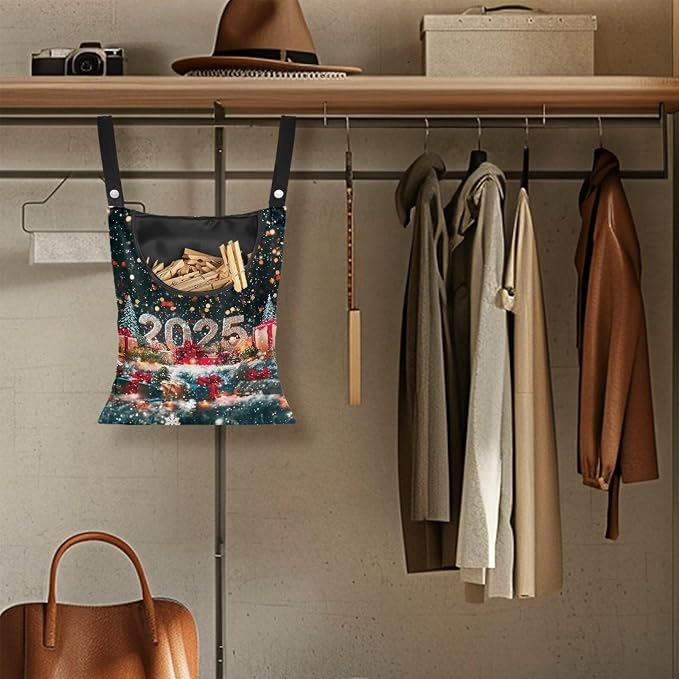 2025 Clothespin Bag with Hanging Hook Large Capacity Clothes Pin Bag - Image 5