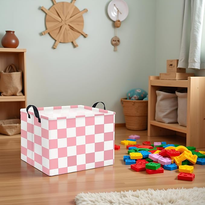 HIYAGON Rectangular Baby Girl Basket Fabric Storage Basket Storage Bin - Image 6