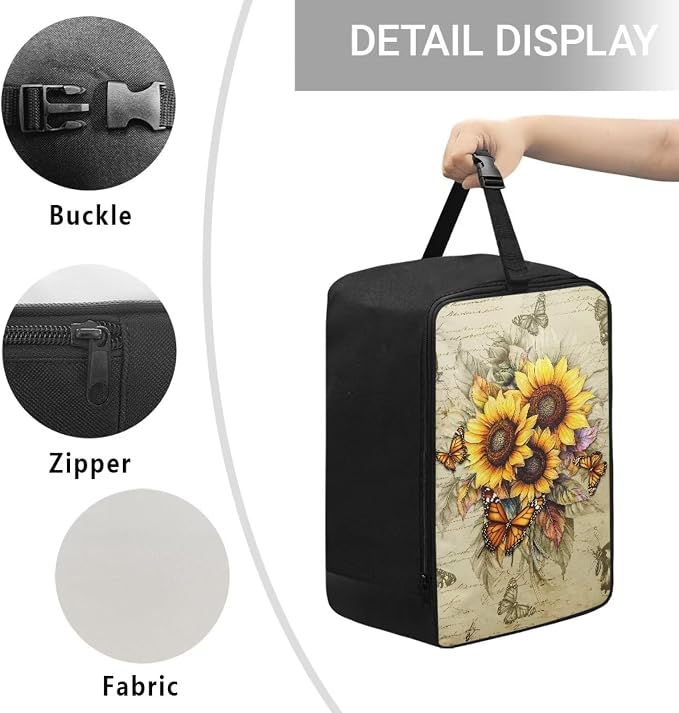 Travel Steam Iron Storage Bag Sunflower Heavy Fabric Carrying Case - Image 5
