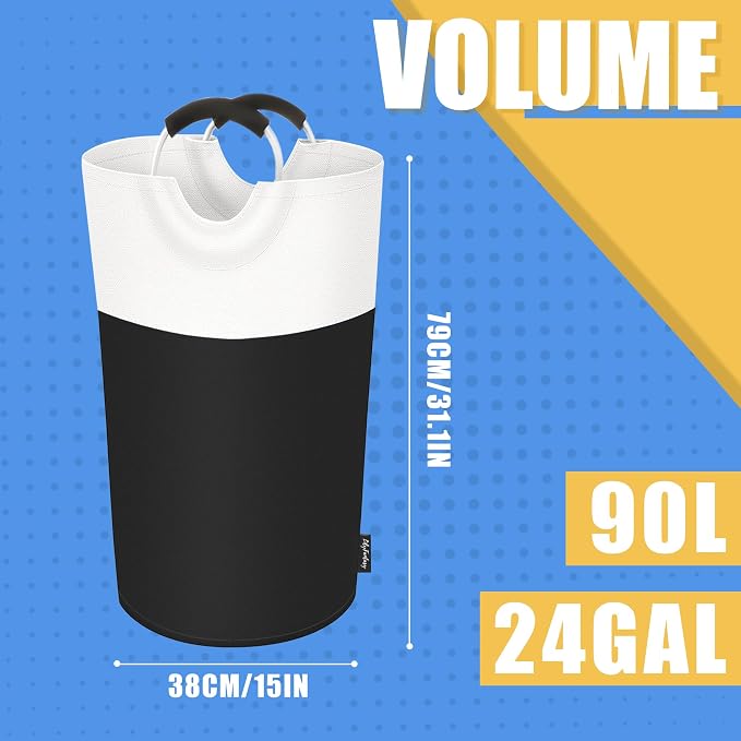 90L Laundry Basket, Collapsible Laundry Hamper - Image 2