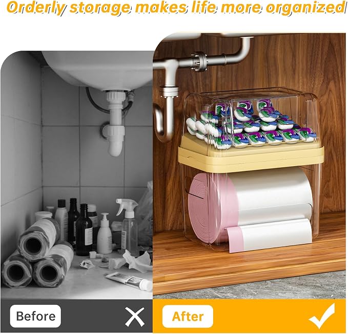 2-in-1 Trash Bag Dispenser & Laundry/Dishwasher Pods Container, Under Sink - Image 6