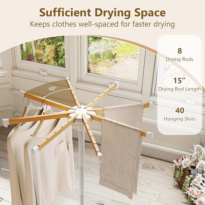 Tangkula Clothes Drying Rack, Foldable Laundry Drying Rack - Image 5