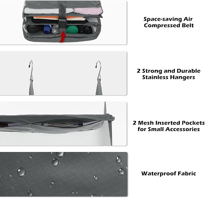ELEZAY Hanging Packing Cubes Portable Travel Closet Collapsible Compression - Image 5