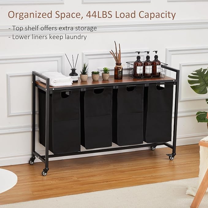4 × 11.5 Gal/174L Laundry Sorter - Image 7