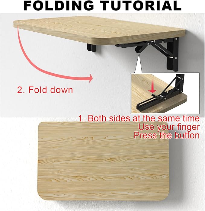 Wall Mounted Fold Down Desk Laundry Folding Wall Table Drop Leaf Wall Shelf - Image 3