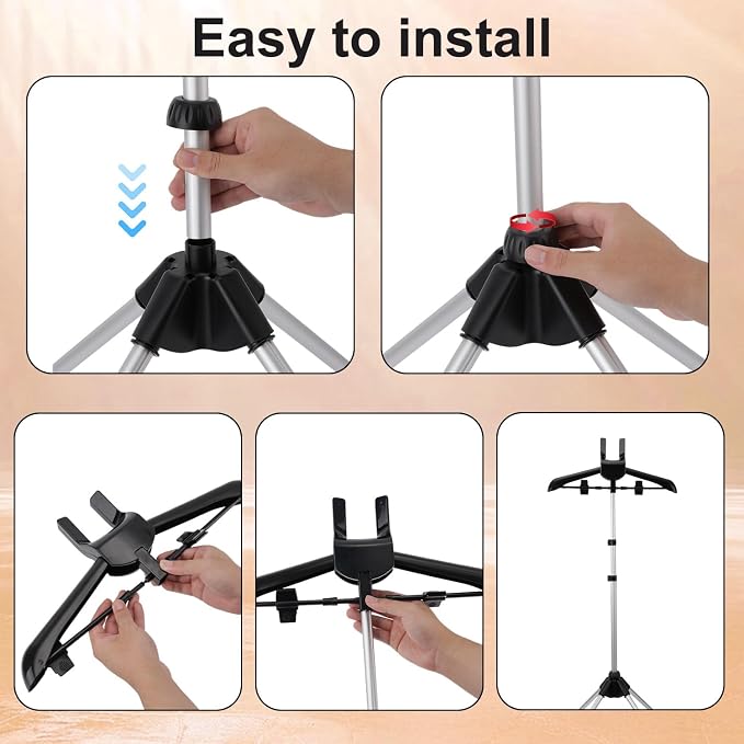 Garment Steamer Stand Kit, Height Adjustable Foldable Steaming Rack - Image 4