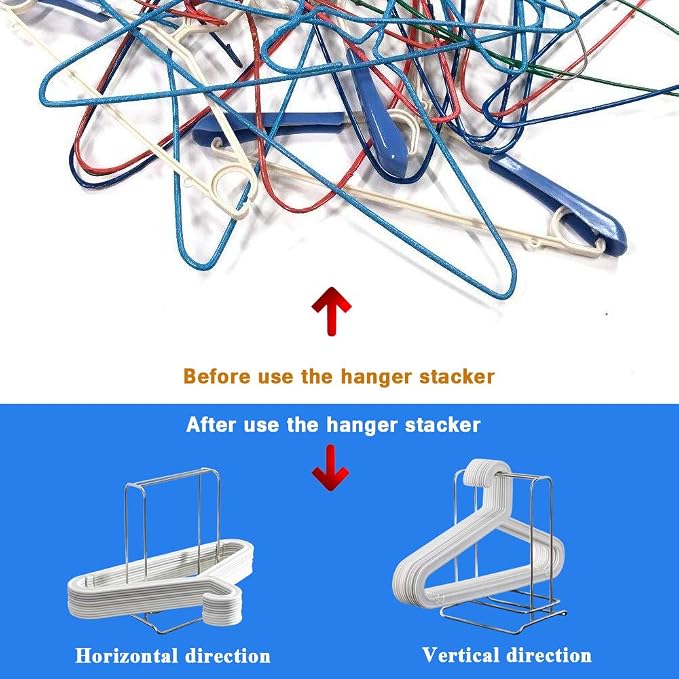 Hanger Stacker Clothes Hanger Organizer Rack Sturdy Stainless Steel Clothes - Image 4