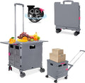 FELICON SELORSS Folding Utility Cart Rolling Crate Tote Basket Box Storage by FELICON
