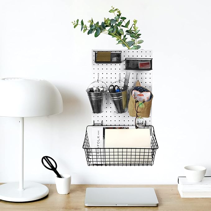 G.CORE 2 Pack Pegboard Baskets, Peg Board Baskets Bins Set - Image 8