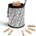 Clothespin Storage Bag with Hooks & Drawstring Closure Bare Branch Leaf Space by Unknown