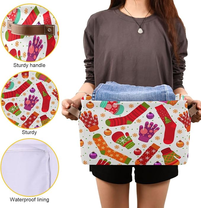 Kigai Christmas Stocking Gloves Storage Basket - Image 8